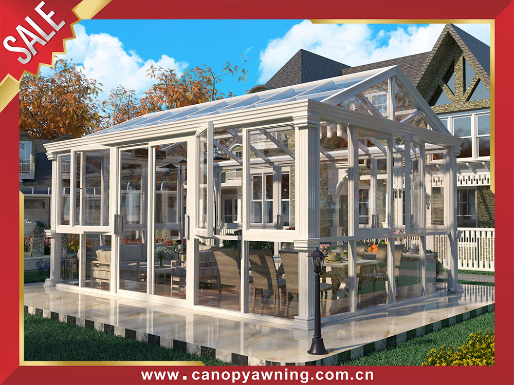 Backyard outdoor aluminum glass sunroom sunhouse cabin shed for sales