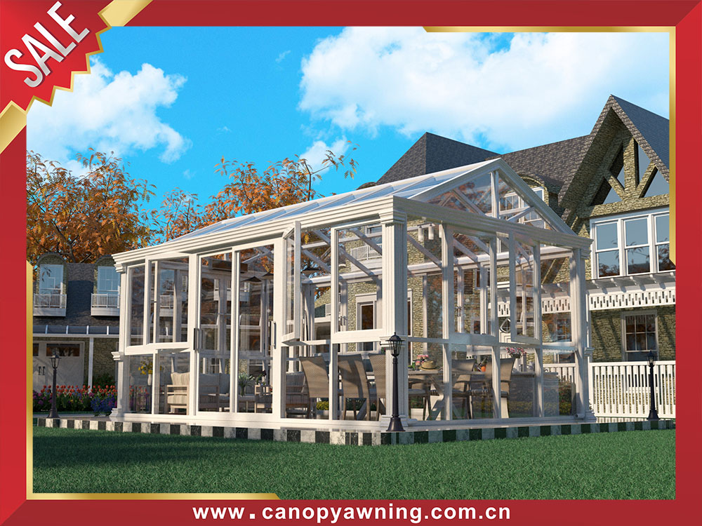 Outdoor backyard aluminum glass sunroom sun house enclousure for sale