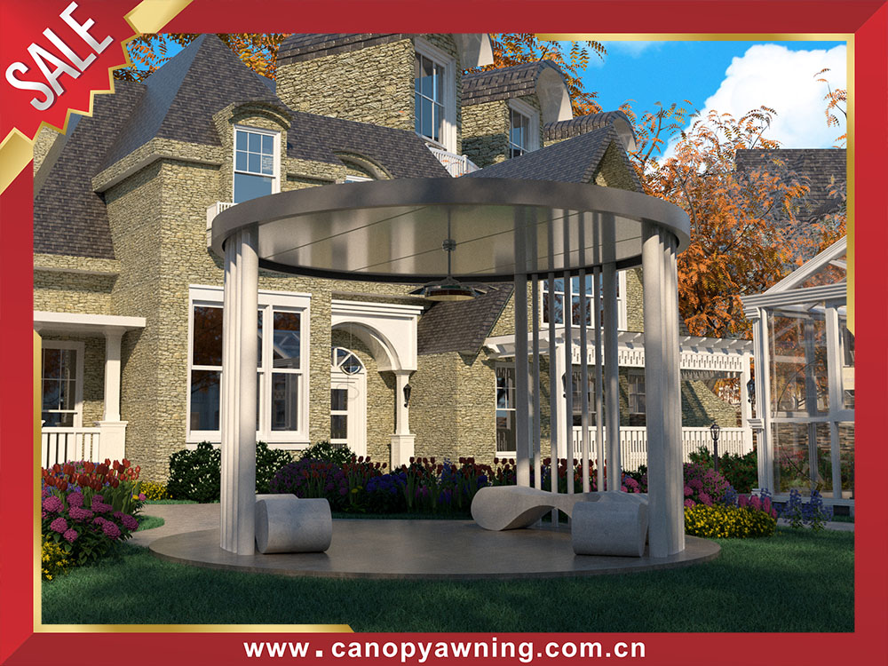 Outdoor backyard aluminum pavilion gazebo canopy shelter with rounded roof for sale