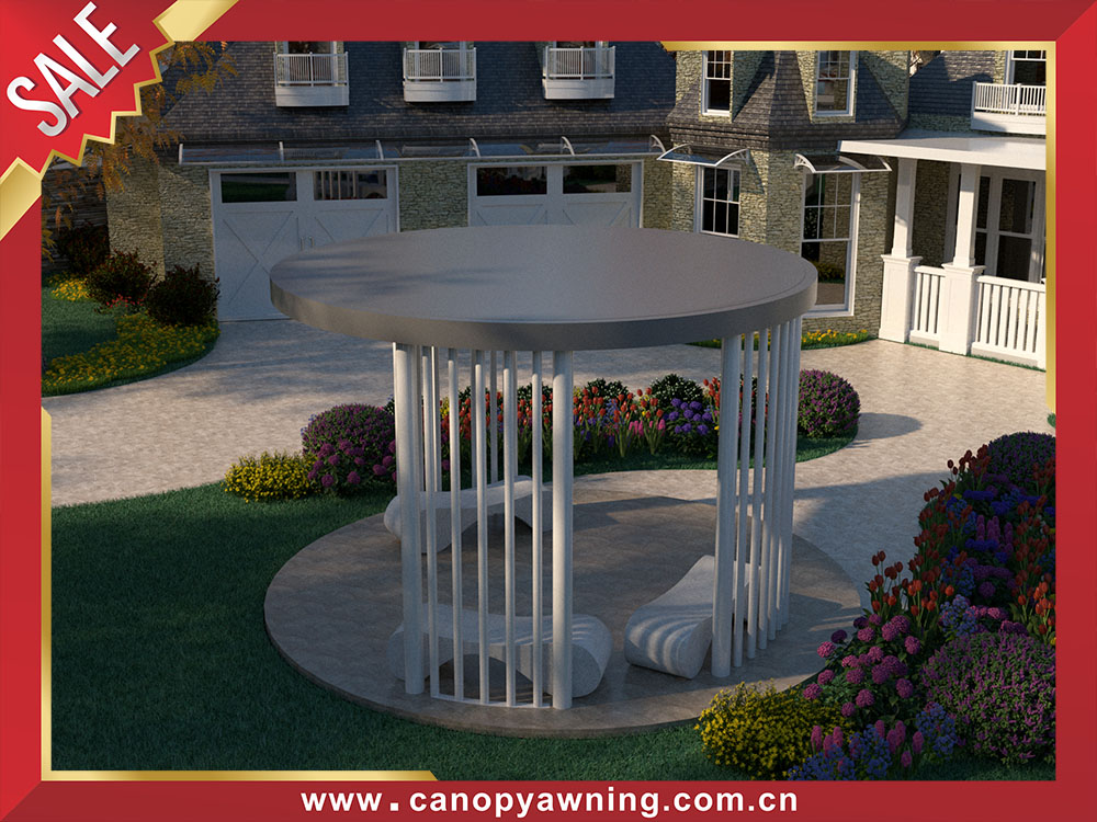 Outdoor backyard aluminum pavilion gazebo canopy shelter with rounded roof for sale