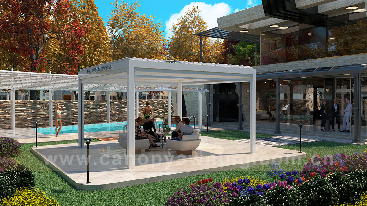 outdoor louvered pergola