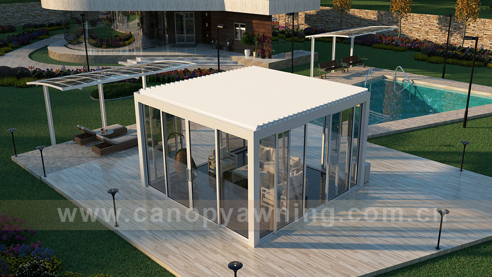 louvered pergola gazebo sunroom