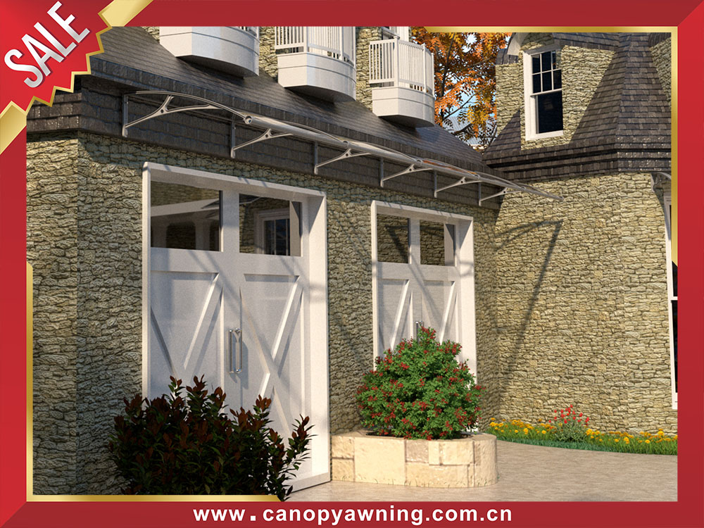 house window door DIY aluminium PC polycarbonate awning canopy shelter with gutter water channel for sale
