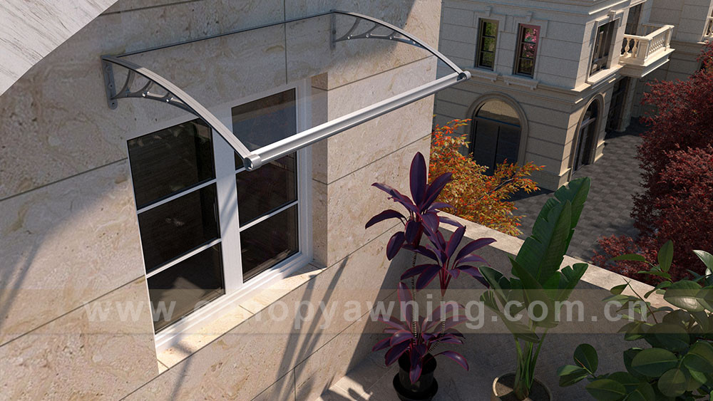 polycarbonate diy awning with gutter