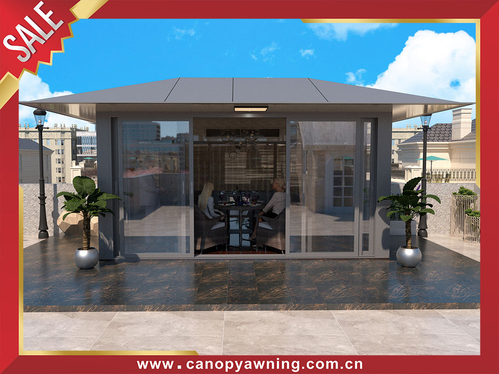 Backyard outdoor aluminum pavilion gazebo enclosure tiny house cabin shed 