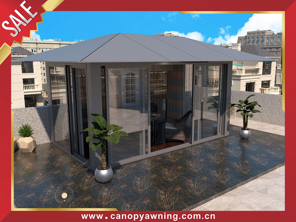 Excellent outdoor backyard aluminum pavilion gazebo enclosure cabin shed for sale