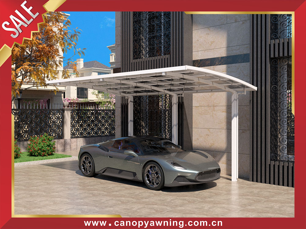 Outdoor backyard aluminum polycarbonate carport parking single car canopy shelter for sale