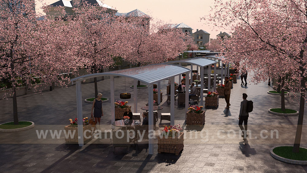 outdoor polycarbonate shelter canopy for canteen