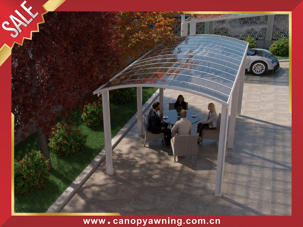 Backyard outdoor polycarbonate aluminum sun rain canopy awning shelter gazebo for sale