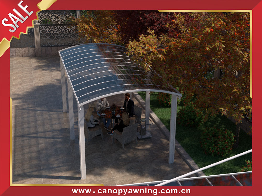 Backyard outdoor polycarbonate aluminum sun rain canopy awning shelter gazebo for sale