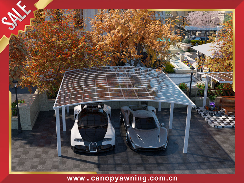 Excellent outdoor backyard polycarbonate aluminum carport park double cars canopy shelter 