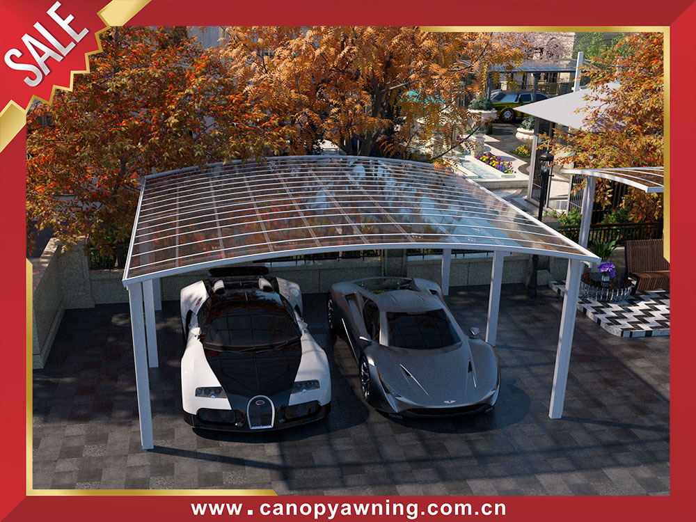 Excellent outdoor backyard polycarbonate aluminum carport park double cars canopy shelter 