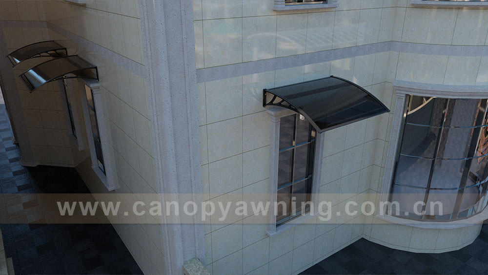 DIY awning with hollow polycarbonate sheet