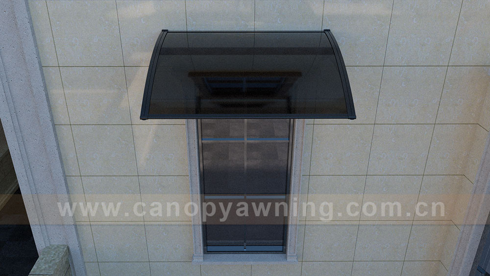 window DIY awning with hollow polycarbonate sheet