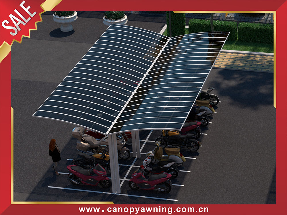 Outdoor public aluminum polycarbonate parking motorcycle bicycle bike canopy shelter for the projects