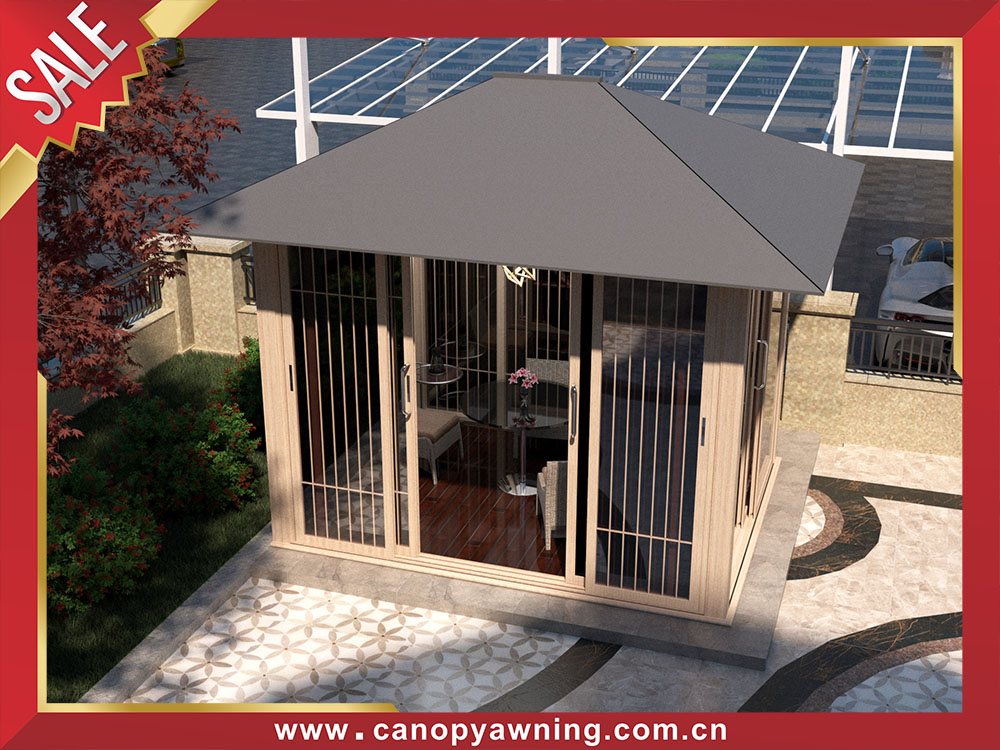 Outdoor backyard aluminum pavilion gazebo enclosure cabin shed tiny house