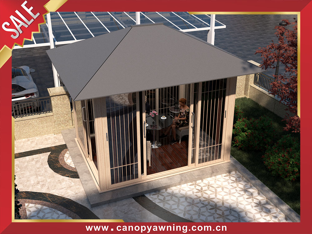 High quality outdoor backyard aluminum pavilion gazebo enclosure cabin shed shelter for sale