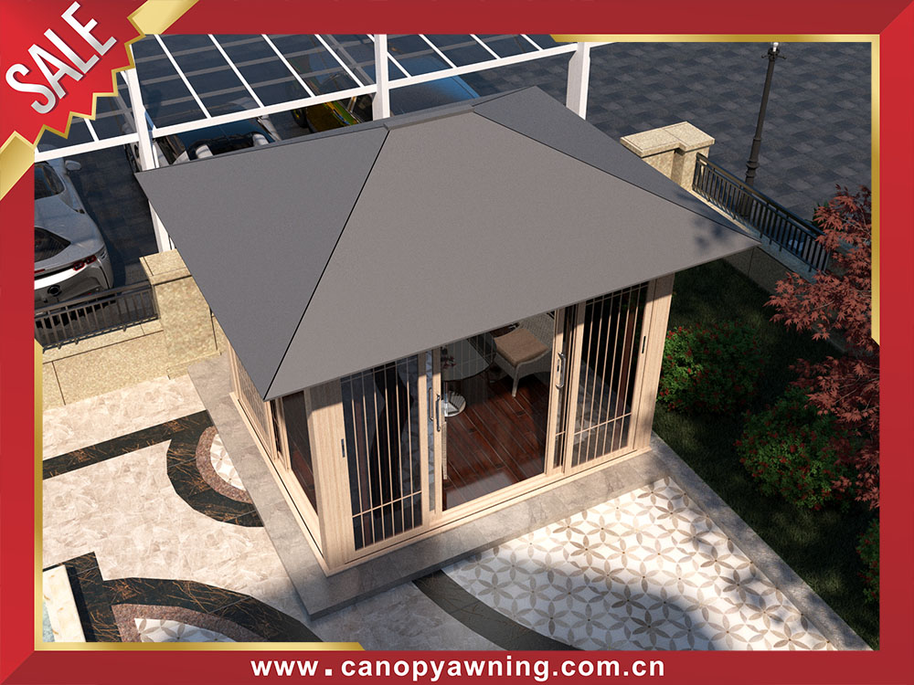 Outdoor backyard aluminum pavilion gazebo enclosure cabin shed tiny house
