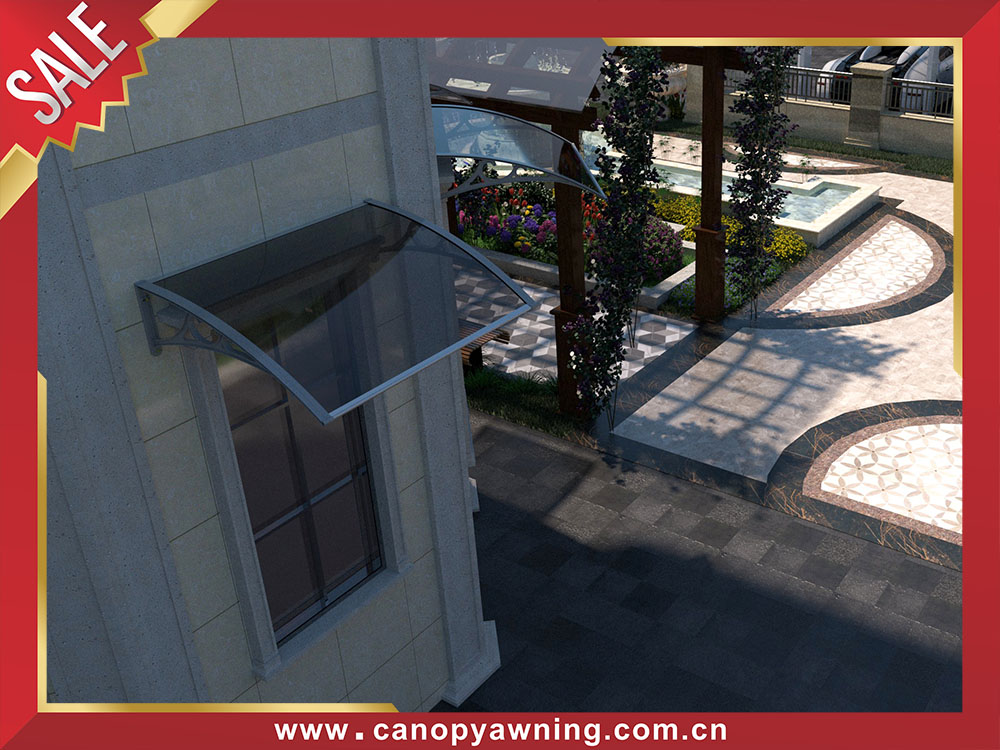 House window door Polycarbonate diy awning canopy shelter with aluminum bracket suppor arm for sale