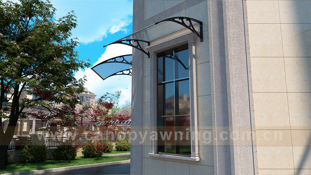window door polycarbonate diy awning canopy with aluminum bracket support