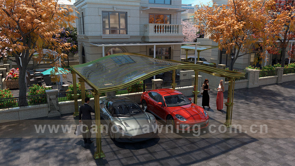 outdoor backyard luxury polycarbonate carport park cars shelter