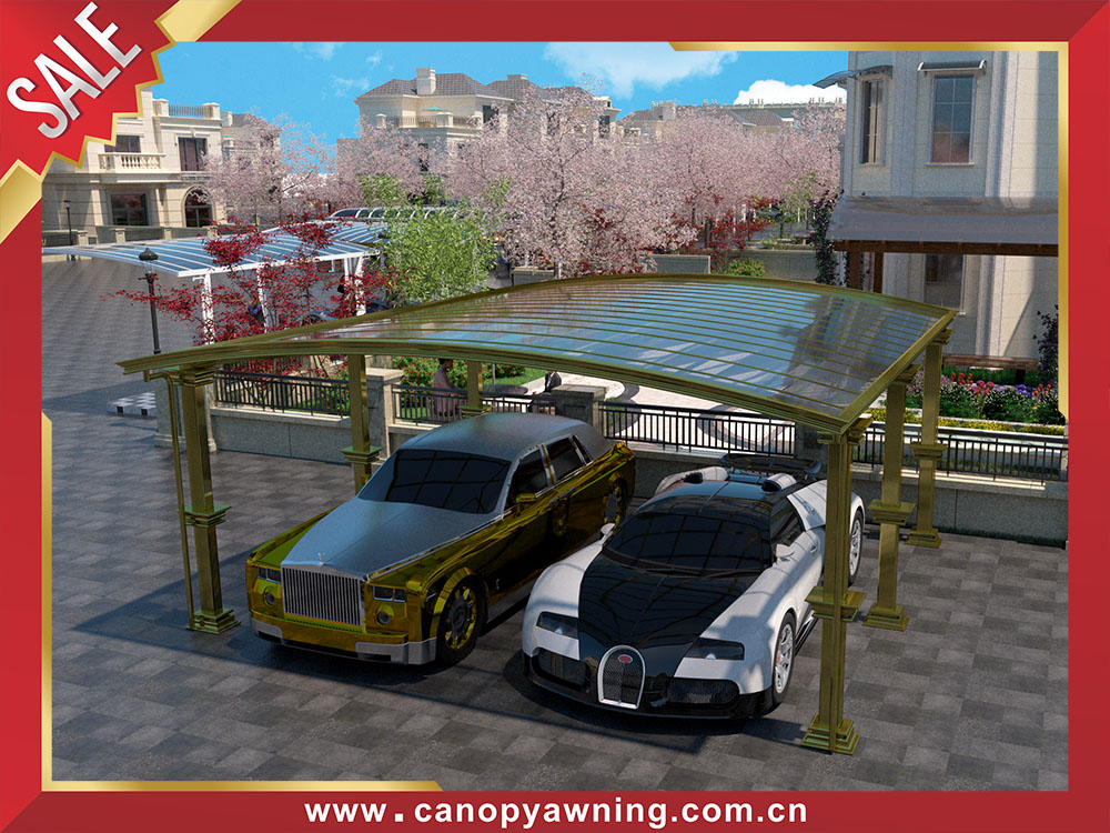 high quality outdoor backyard luxurious carport parking double cars canopy shelter aluminum polycarbonate 