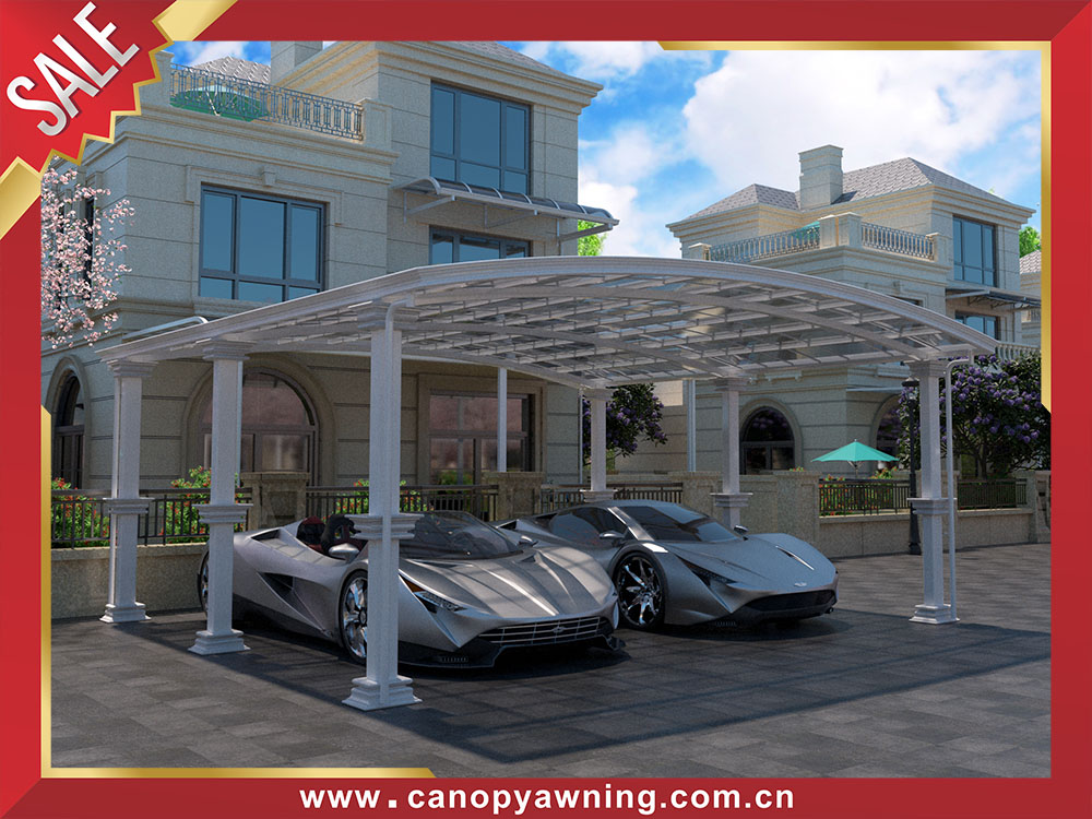 high quality outdoor backyard luxurious carport parking double cars canopy shelter aluminum polycarbonate 