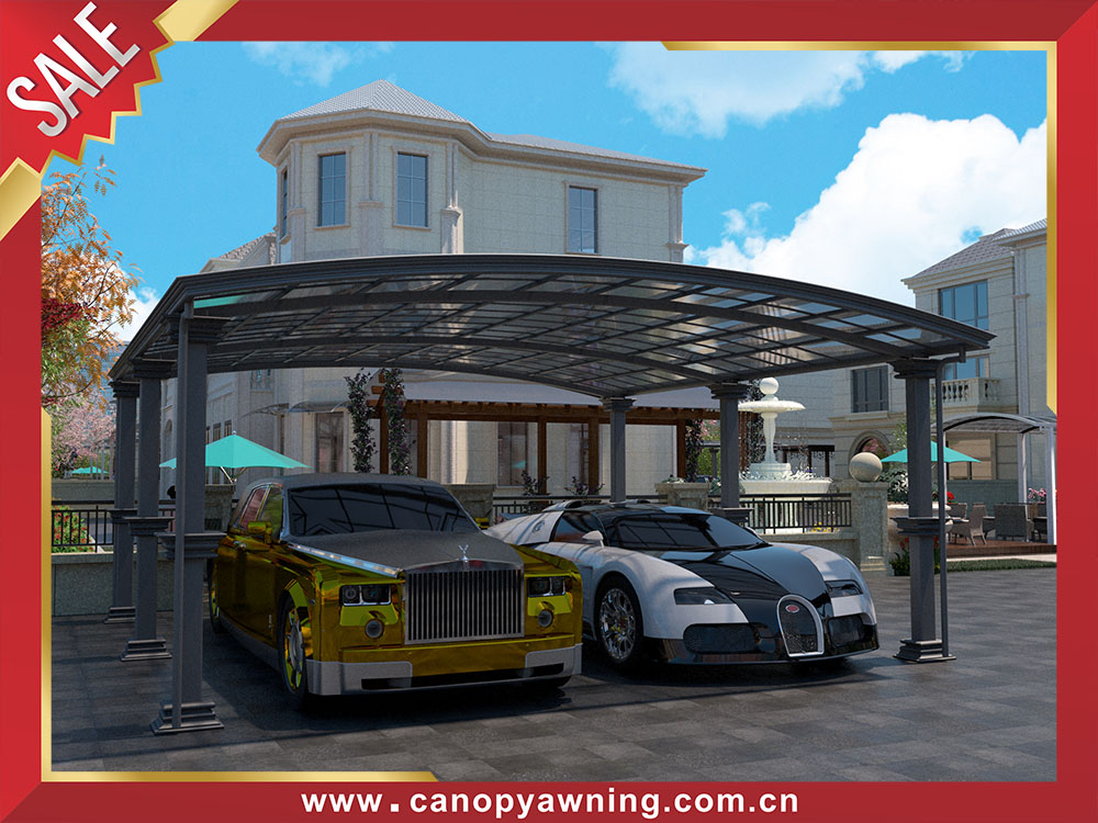 high quality outdoor backyard luxurious carport parking double cars canopy shelter aluminum polycarbonate 
