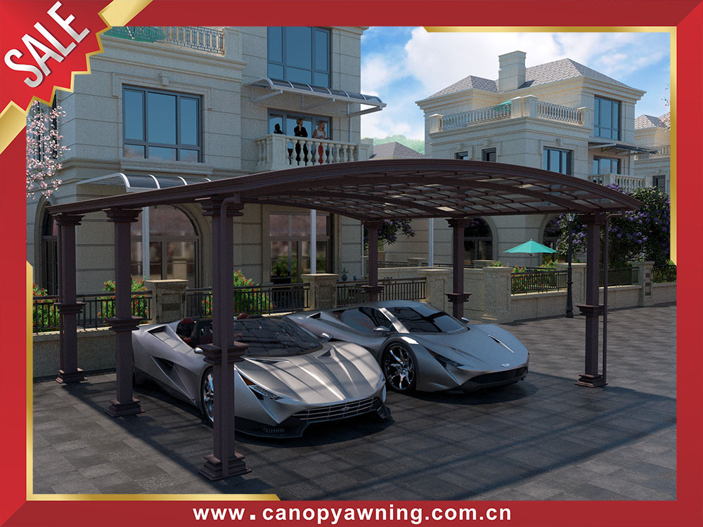 high quality outdoor backyard luxurious carport parking double cars canopy shelter aluminum polycarbonate 