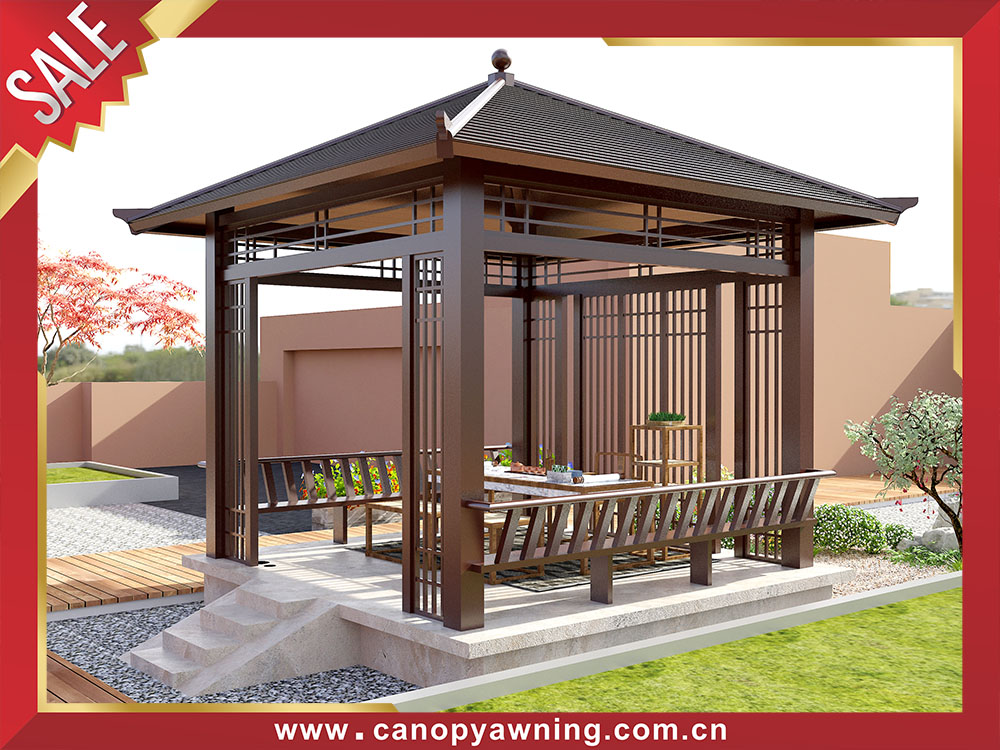 Excellent outdoor backyard courtyard wood look aluminum pavilion gazebo canopy shelter Excellent outdoor backyard courtyard wood look aluminum pavilion gazebo canopy shelter