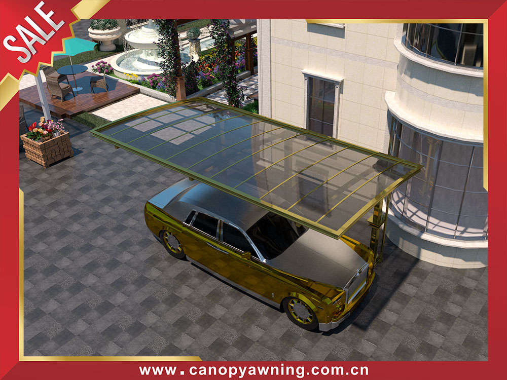 Outdoor house backyard luxury aluminum polycarbonate park single car canopy awning shelter carport