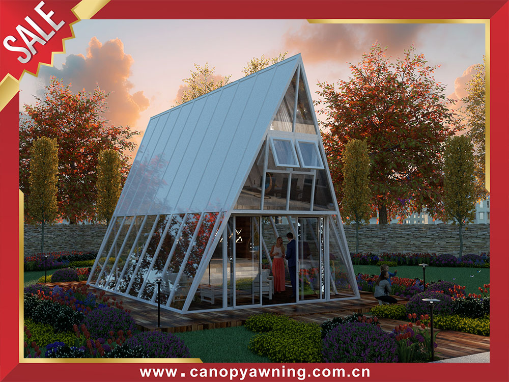 Outdoor backyard aluminum glass triangle sunroom tiny sun house enclousure cabin shed for sale Outdoor backyard aluminum glass triangle sunroom tiny sun house enclousure cabin shed for sale