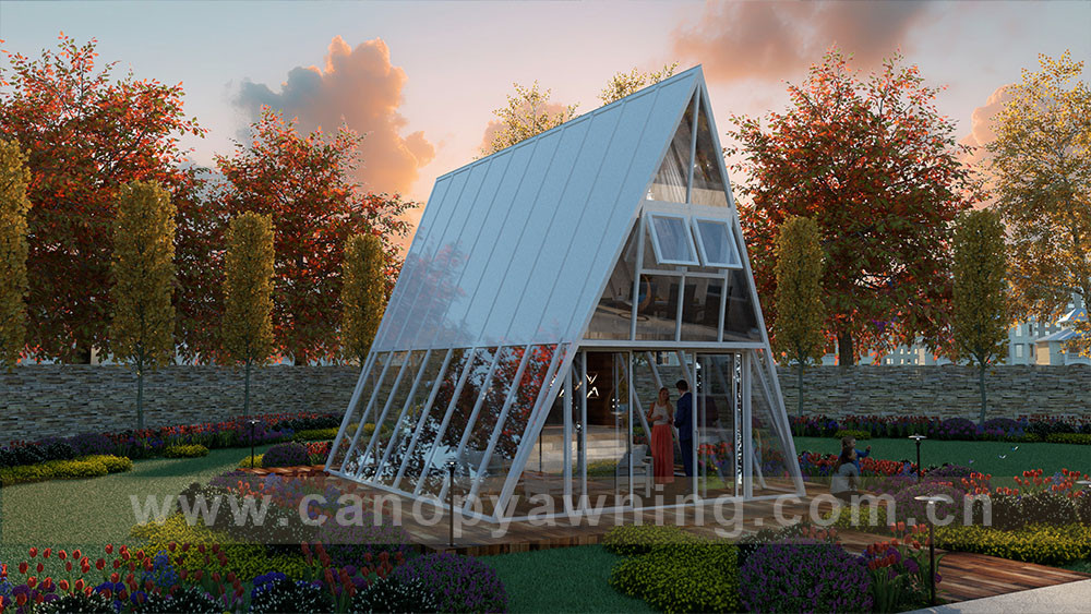 triangle glass sunroom sun house
