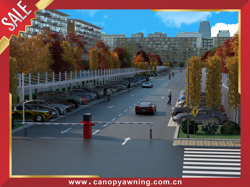 High quality outdoor public polycarbonate aluminum carport park multiple cars canopy shelter for parking lot