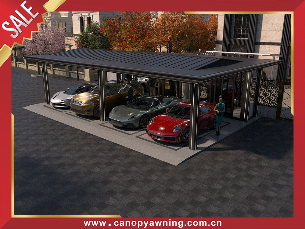 Top quality high end luxurious outdoor backyard courtyard aluminum parking cars garage carport shelter