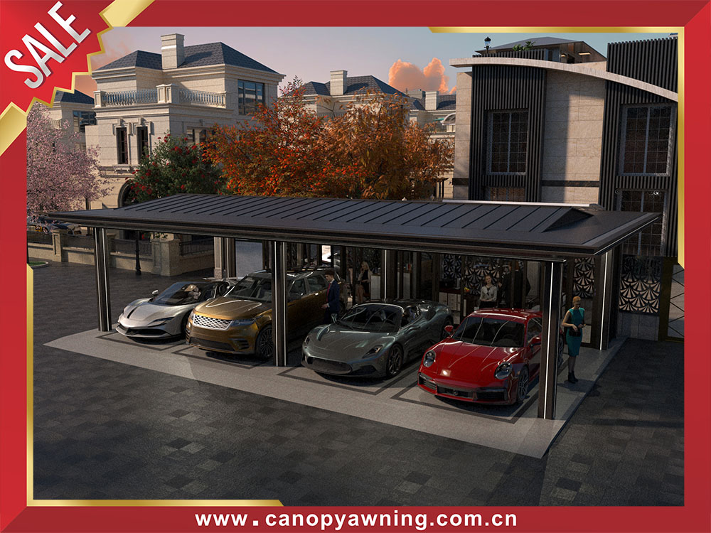 Top quality high end luxurious outdoor backyard courtyard aluminum parking cars garage carport shelter