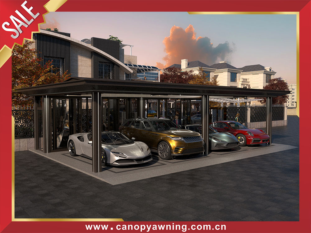 Top quality high end luxurious outdoor backyard courtyard aluminum parking cars garage carport shelter