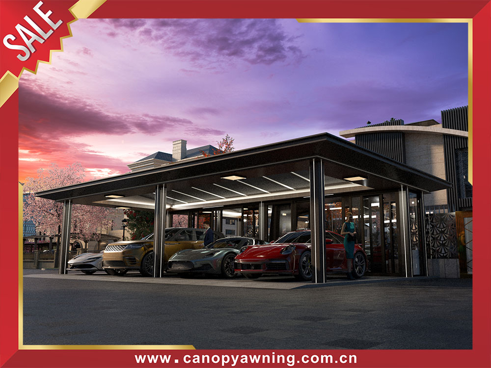 luxurious Top quality high end outdoor backyard villa aluminum parking 4 cars garage carport shelter canopy