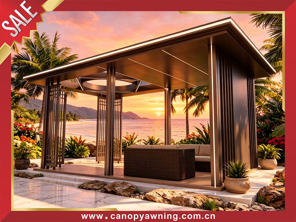 Modern outdoor backyard aluminum pavilion gazebo canopy awning shelter