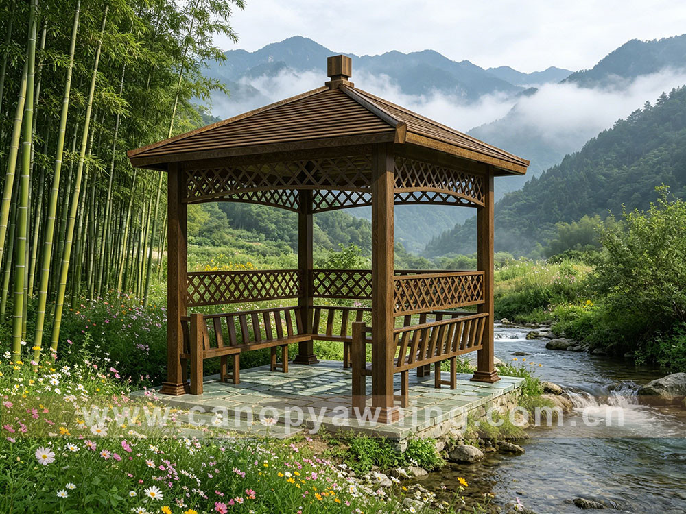 outdoor Chinese style aluminum gazebo pavilion shelter
