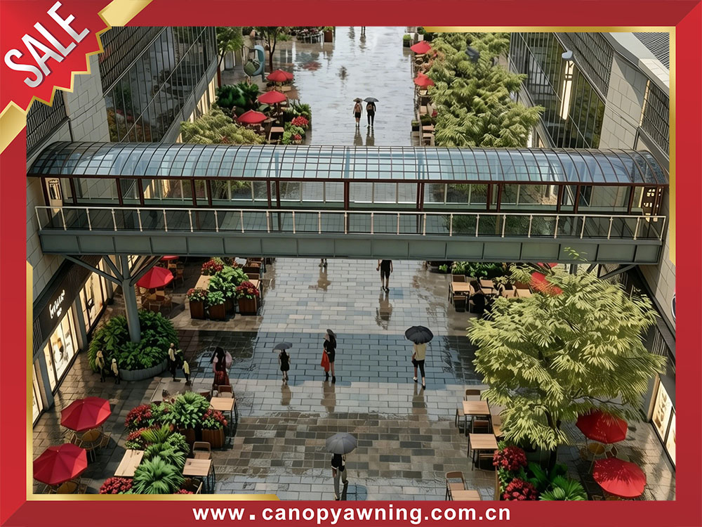 outdoor passage corridor walkway stairway polycarbonate aluminum canopy awning cover shelter 