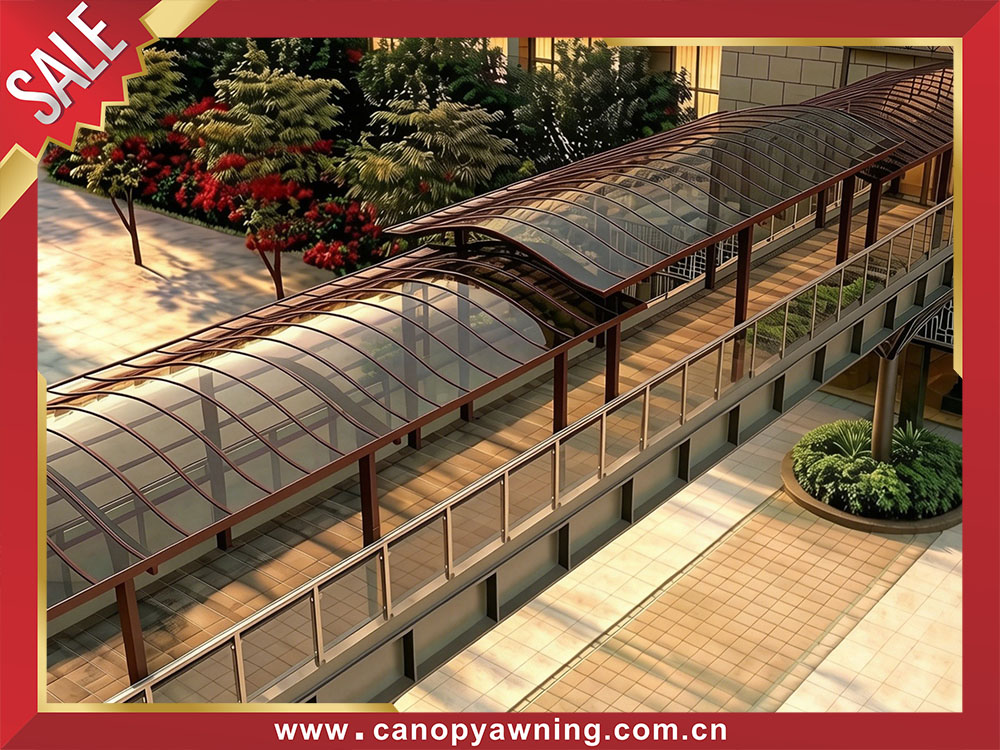 outdoor passage corridor walkway stairway polycarbonate aluminum canopy awning cover shelter 