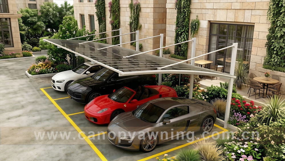 outdoor aluminum polycarbonate carport park cars shelter