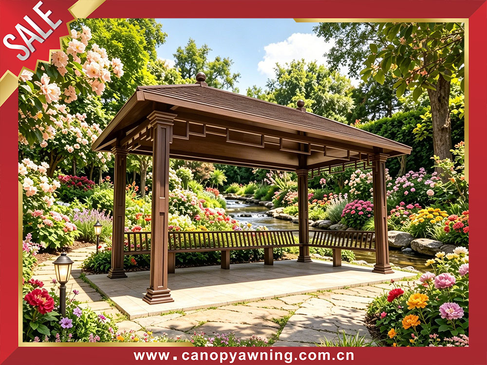 outdoor garden backyard courtyard Chinese classical aluminum pavilion gazebo shelter 