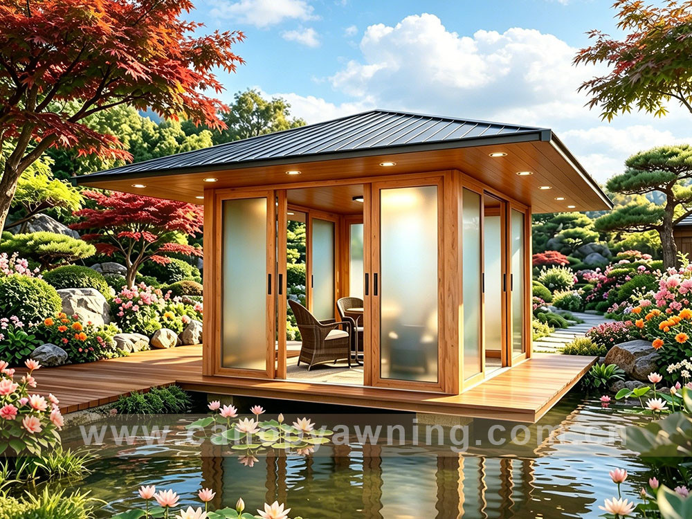 Japanese style aluminum gazebo pavilion shed