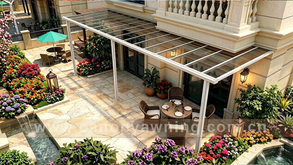 Outdoor backyard polycarbonate aluminum patio terrace balcony canopy awning shelter for sale