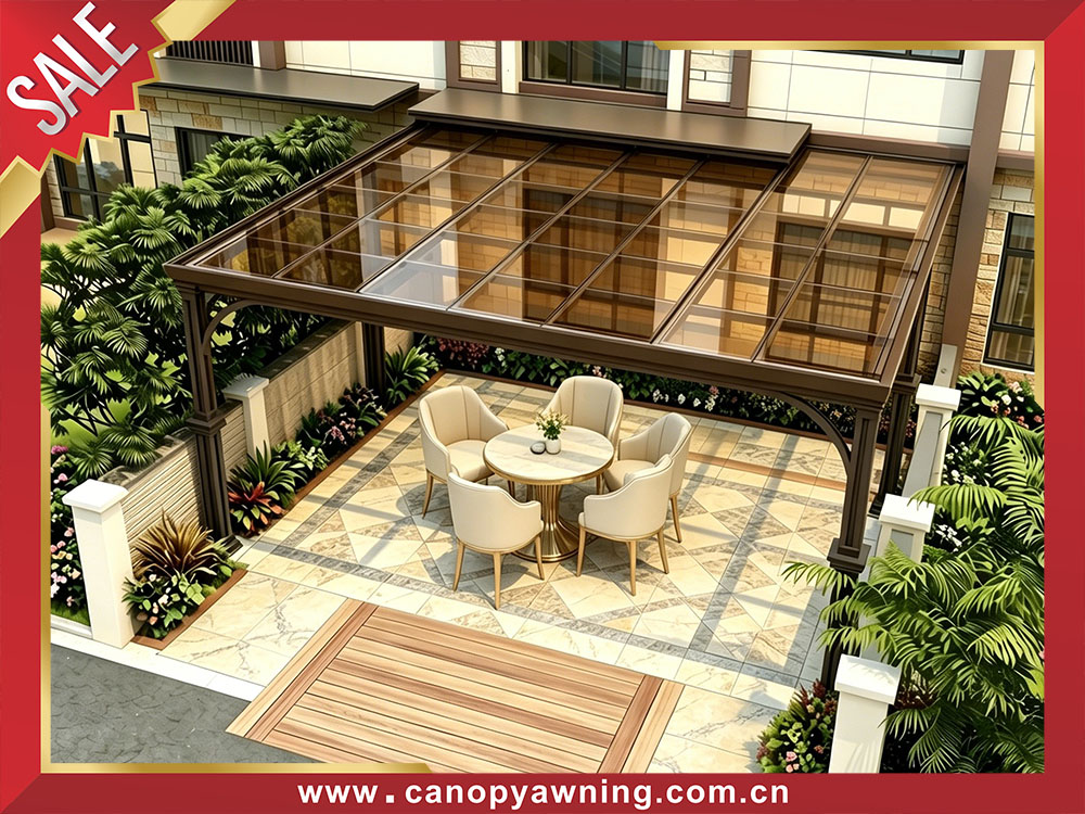 Aluminum glass house patio terrace balcony sun shade canopy awning shelter for sale