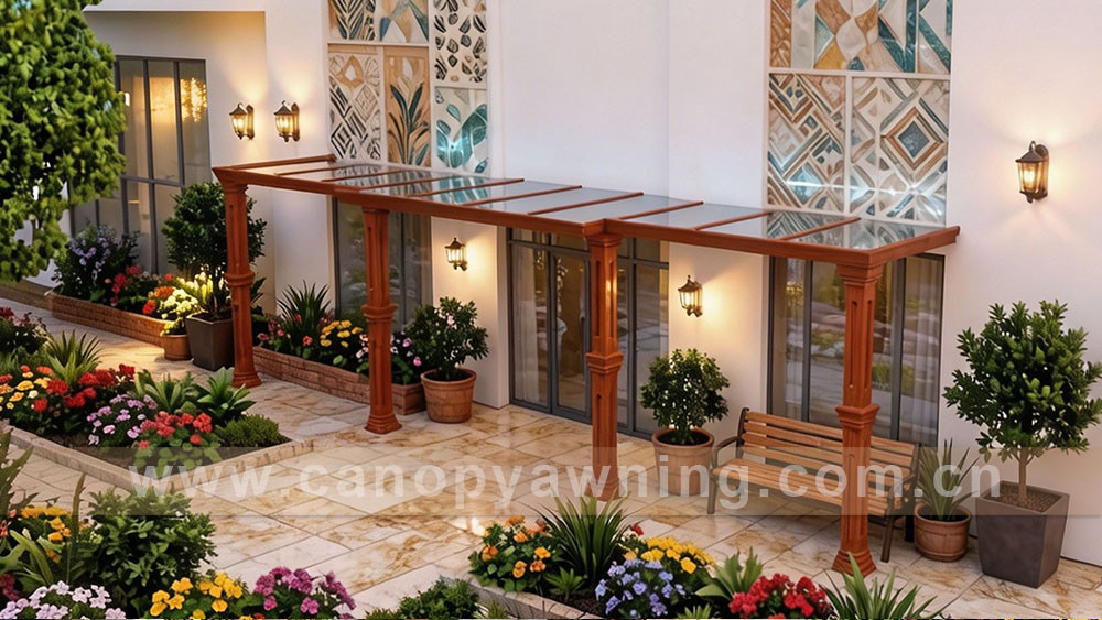 glass aluminum house patio canopy awning shelter