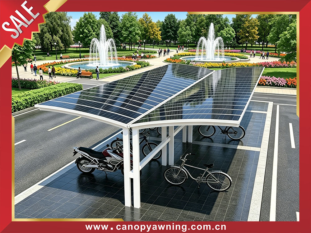 Aluminum polycarbonate outdoor public parking motorcycle bicycle bike shelter canopy awning 