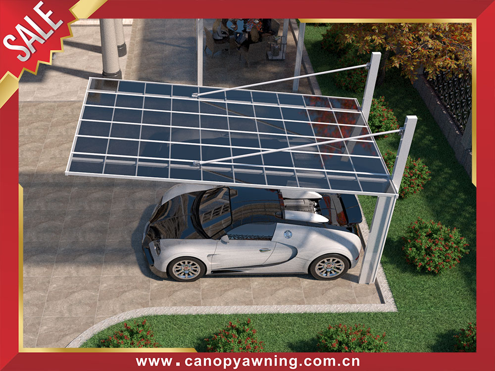 Outdoor backyard cantilevered brace hanging aluminum carport parking single car canopy shelter for sale
